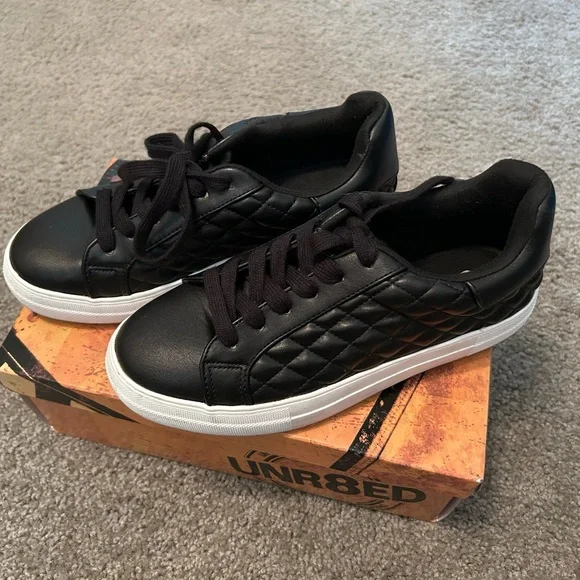 UNR8ED Black Quilted Sneakers - Picture 2 of 10